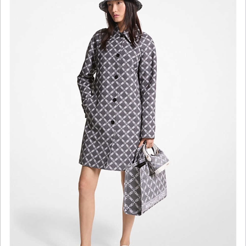 NWT Michael Kors Gray Patterned Coat